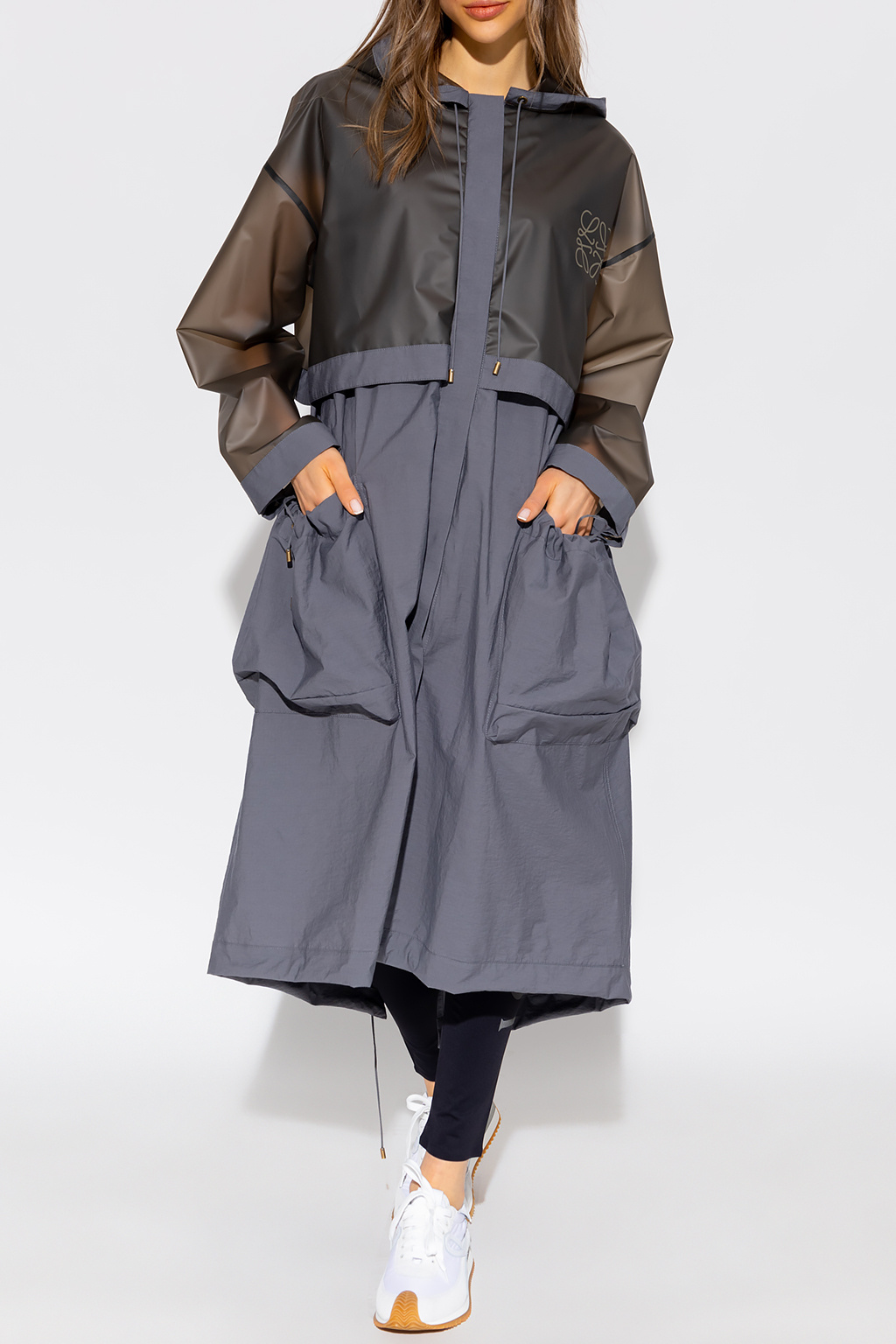 Parka with logo Loewe - Loewe Ruffle-cuff Single-breasted